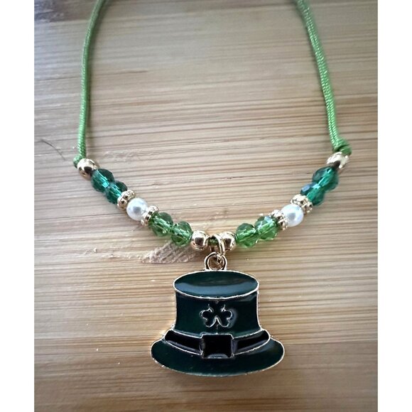 St Patricks Day Knotted String Beaded Bracelet Anklet Leprechaun Hat Sha… - Picture 4 of 10